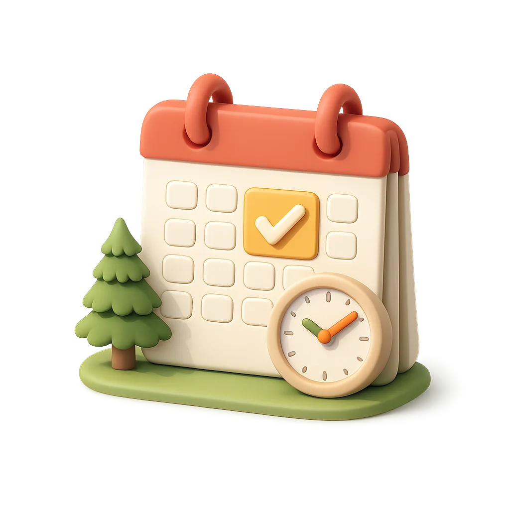 Booking calendar with confirmed reservation